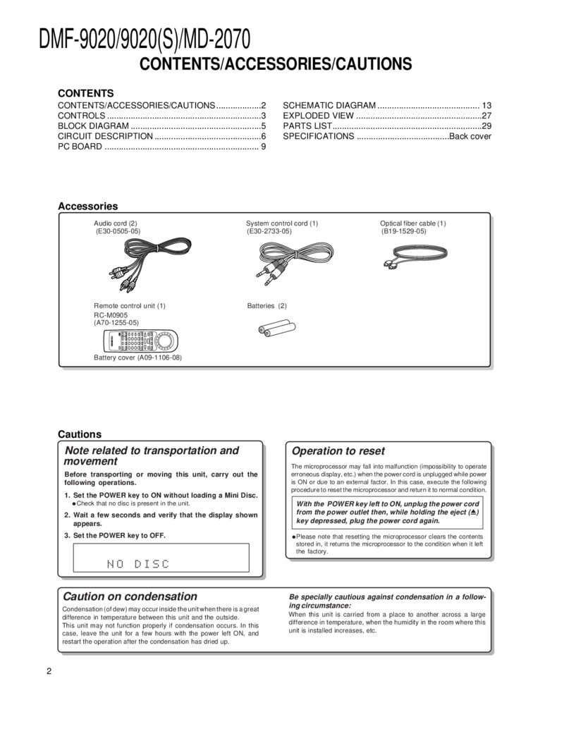 Kenwood DMF-9020 9020s MD-2070 — Service manual preview