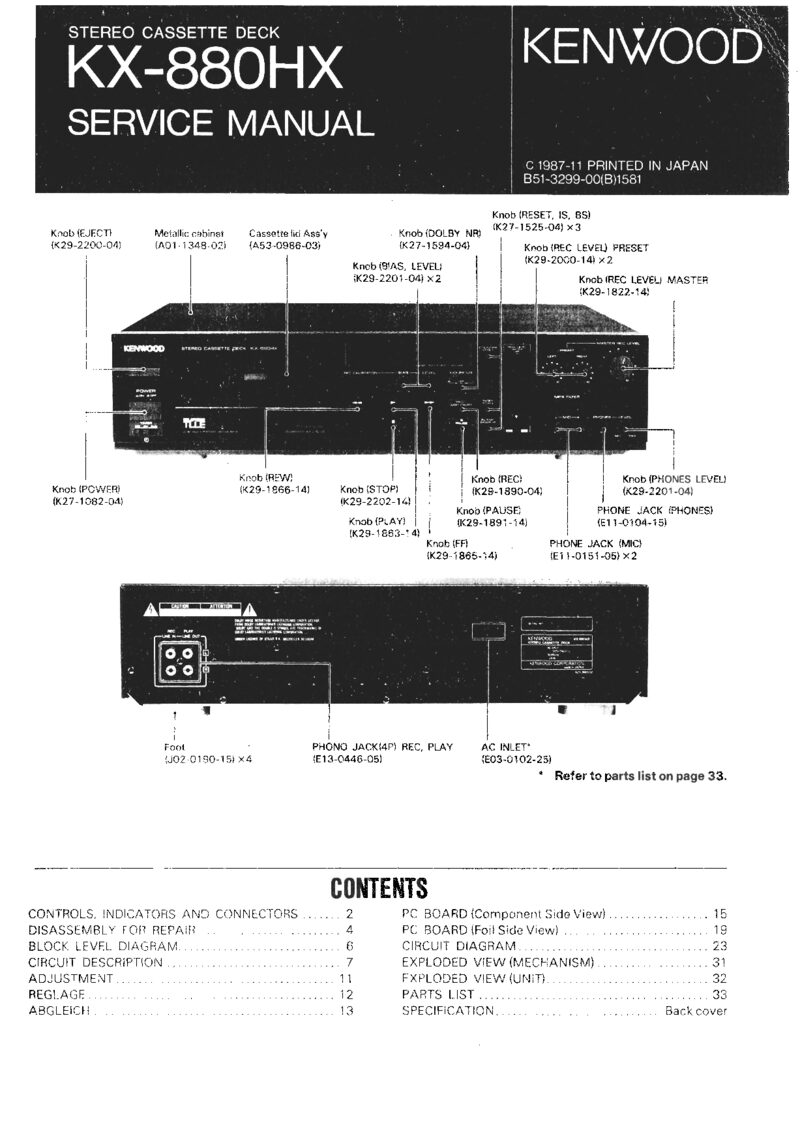 Kenwood KX-880HX — Service manual preview