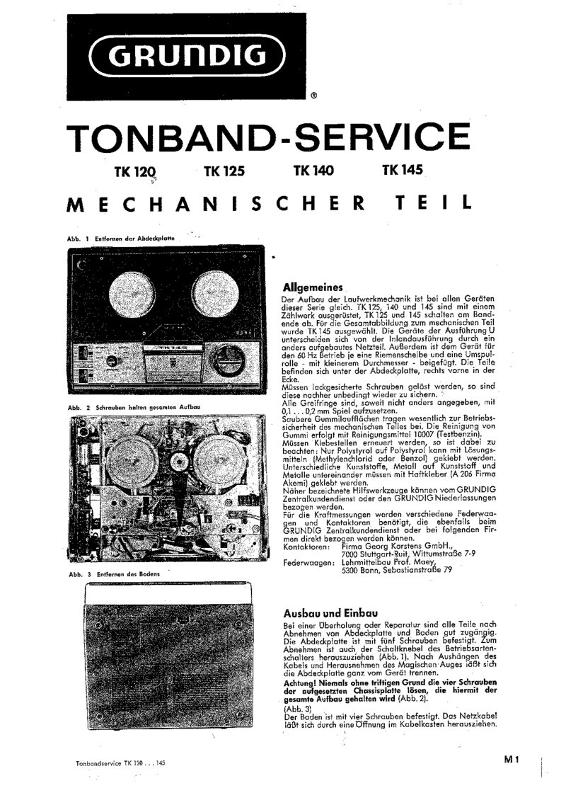 Grundig TK120 TK125 TK140 TK145 — Service manual preview