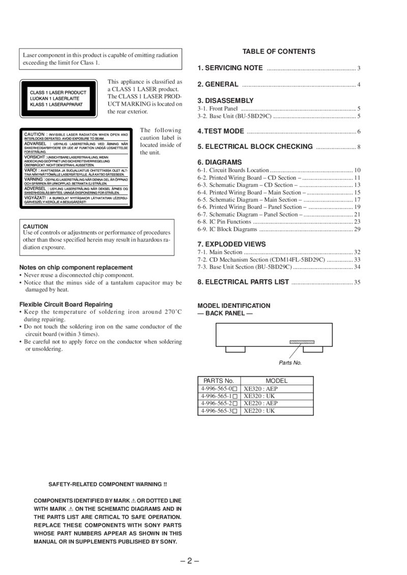 Sony CDP XE220 XE-320 — Service manual preview