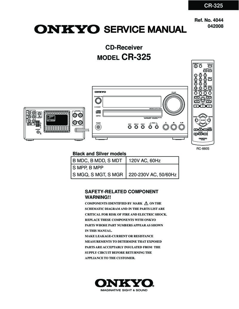 Onkyo CR-325 — Service manual preview