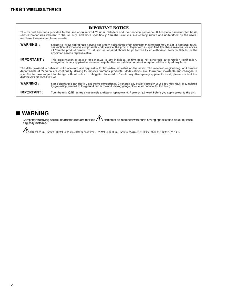 Yamaha THR10II — Service manual preview