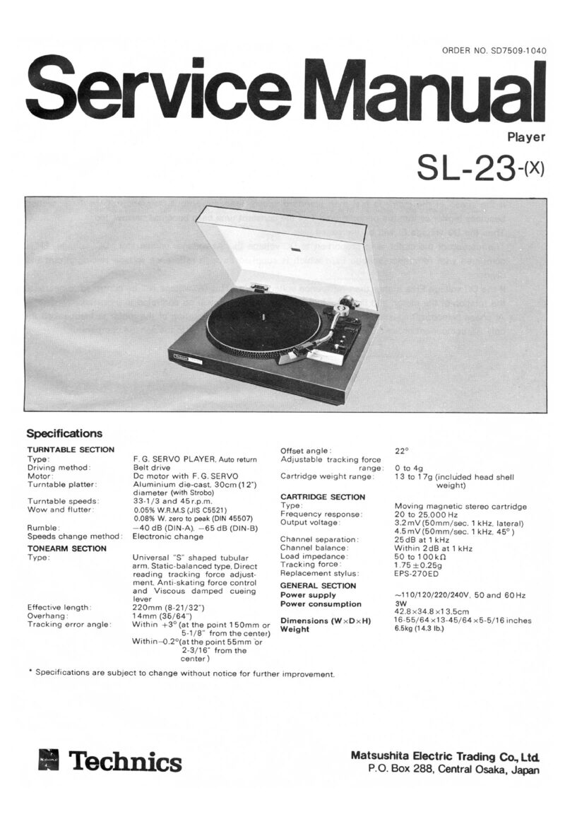 Technics SL-23 — Service manual preview