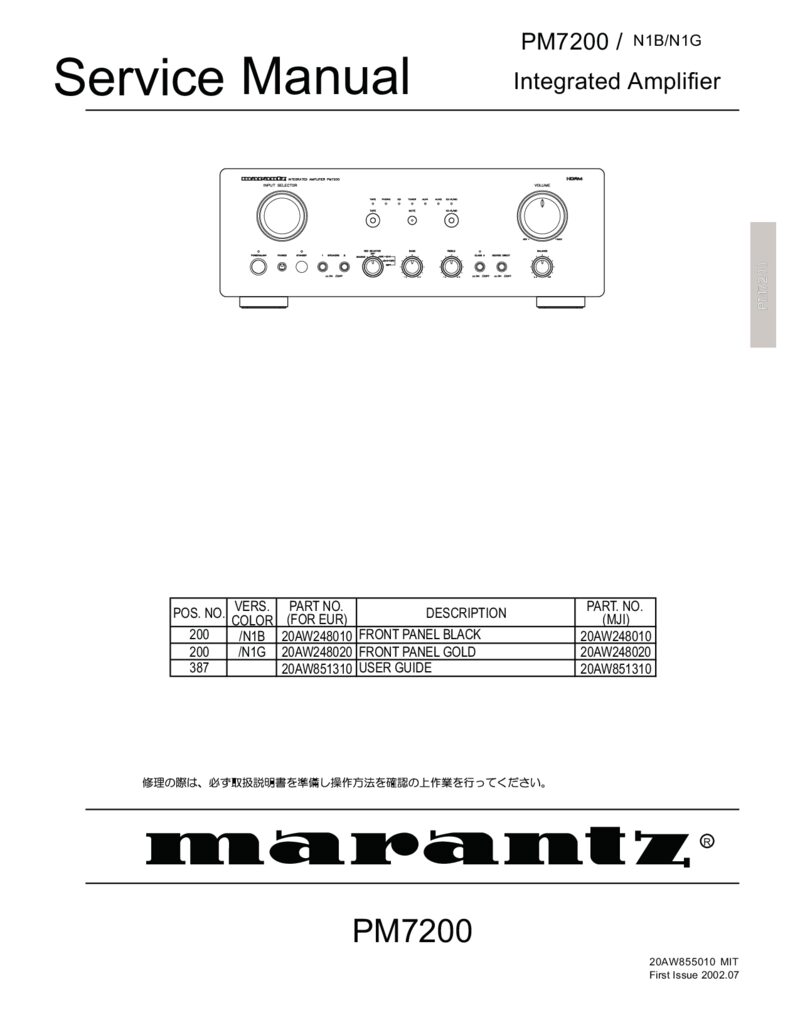 Marantz PM7200 — Service manual preview