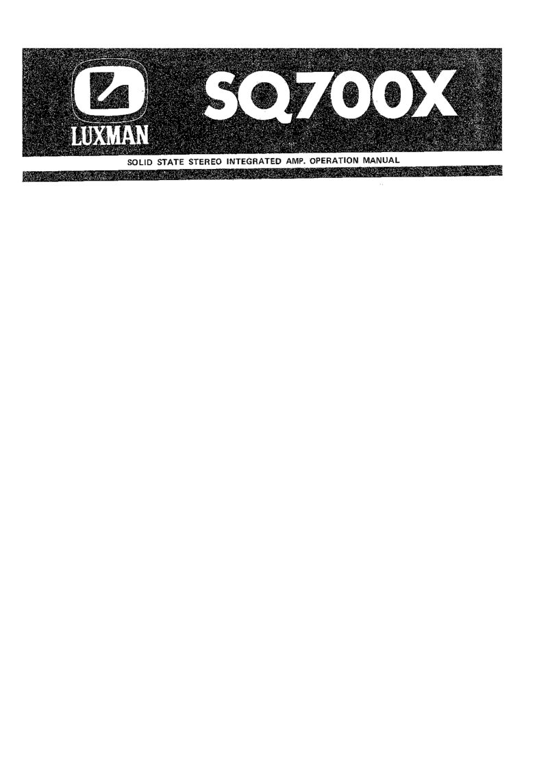 Luxman SQ700X — Service manual preview