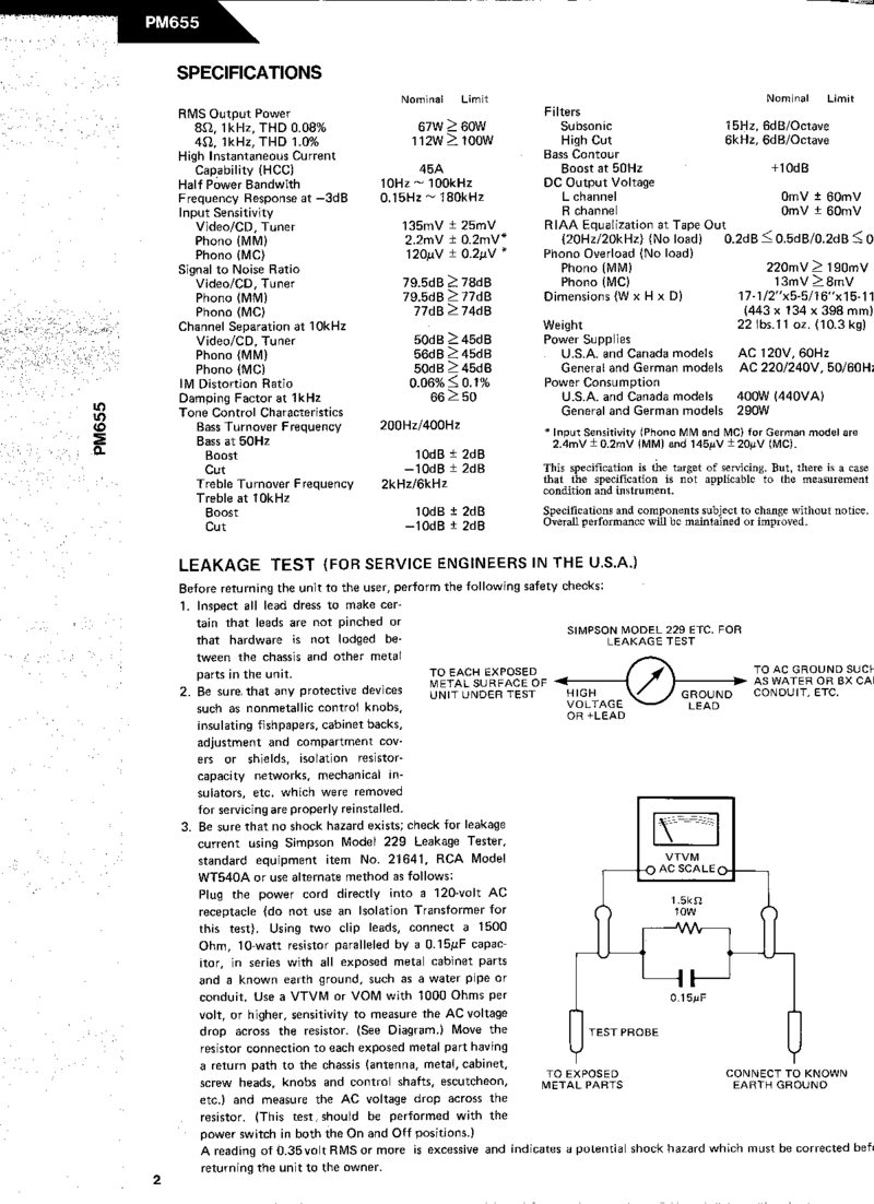 Harman Kardon PM655 — Service manual preview