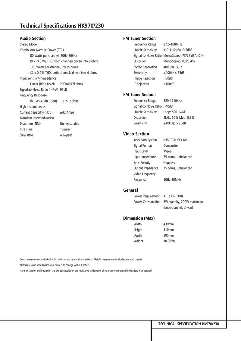 Harman Kardon HK970 — Service manual preview
