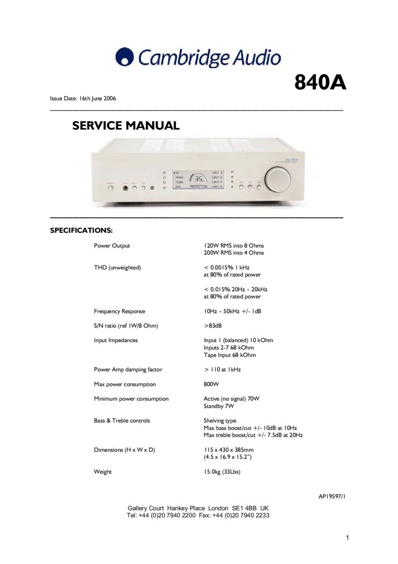 Cambridge AZUR 840a — Service manual preview