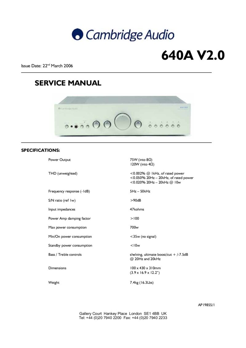 Cambridge AZUR 640a V2 — Service manual preview