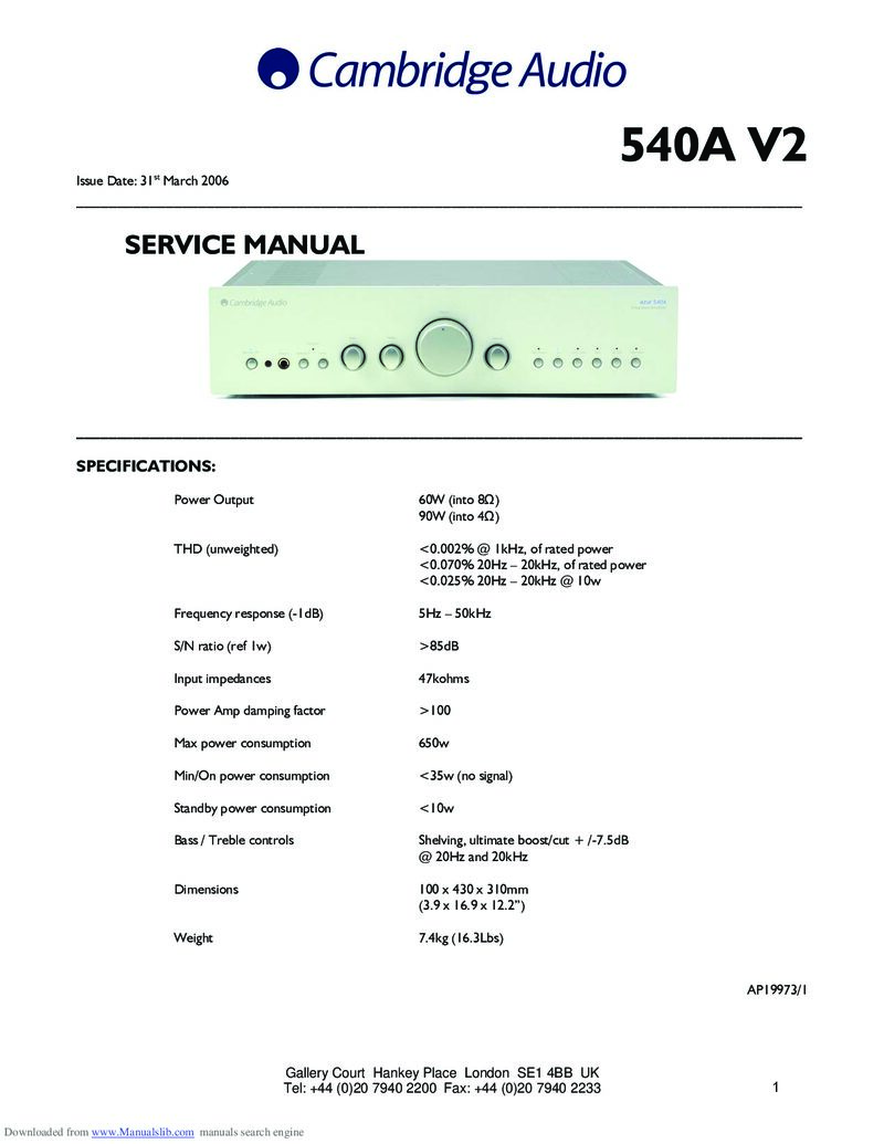 Cambridge AZUR 540a V2 — Service manual preview