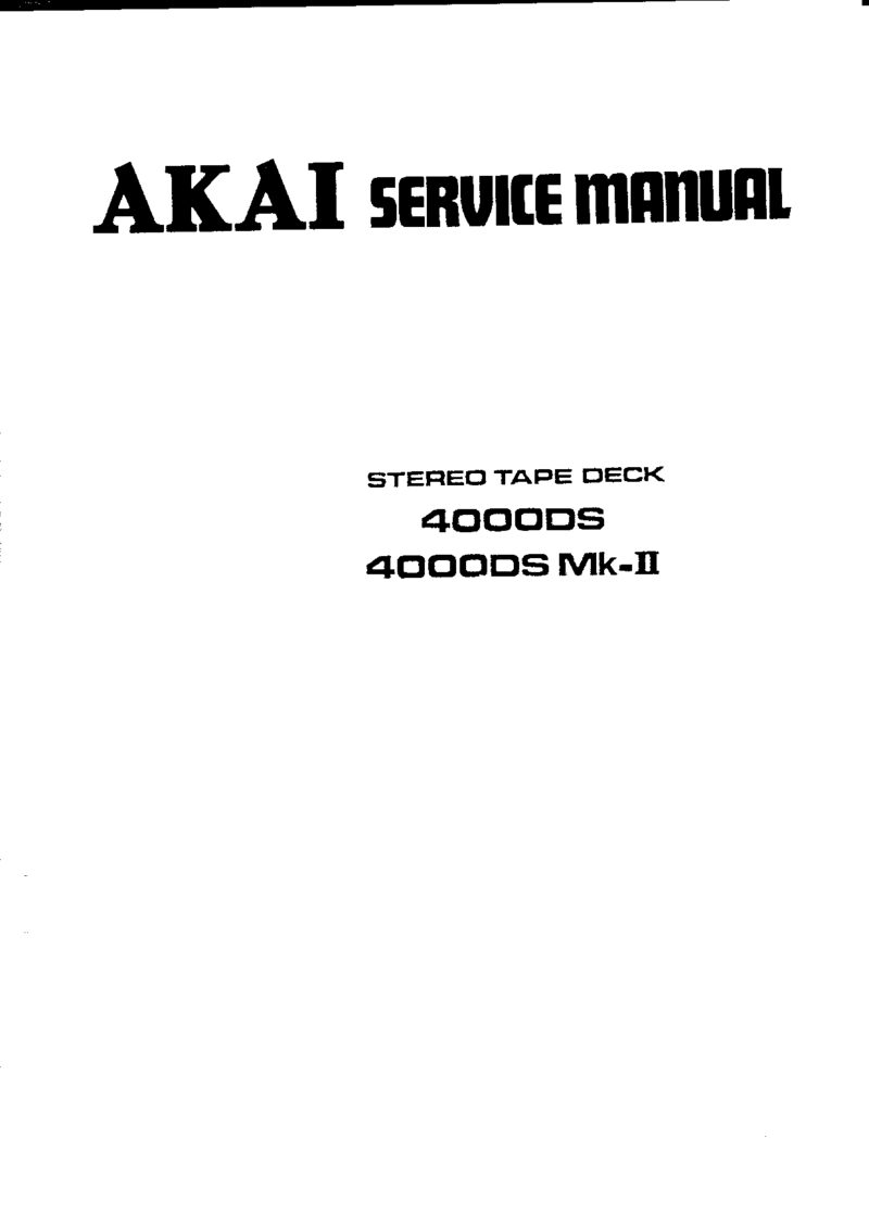 Akai 4000DS 4000DSmk2 — Service manual preview