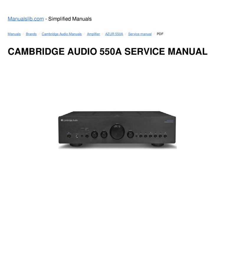 Cambridge AZUR 550A 650A — Service manual preview