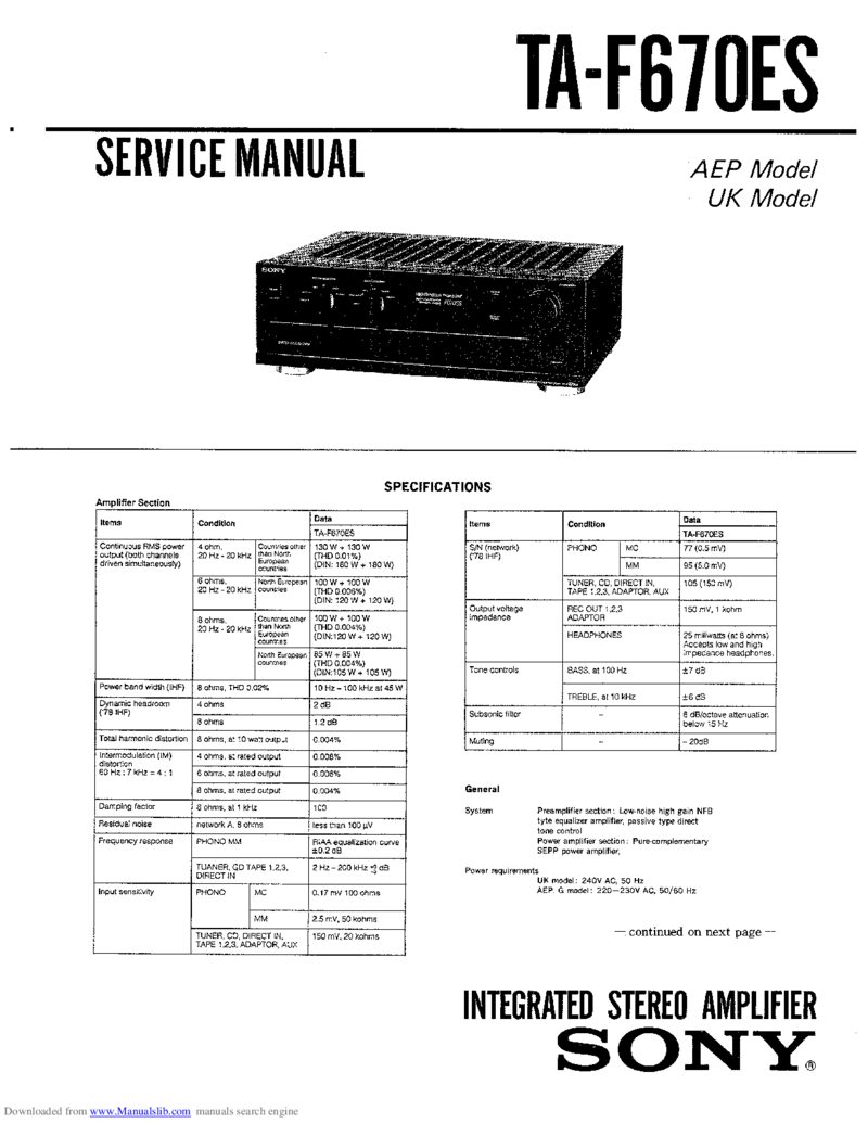 Sony TA-F670es — Service manual preview