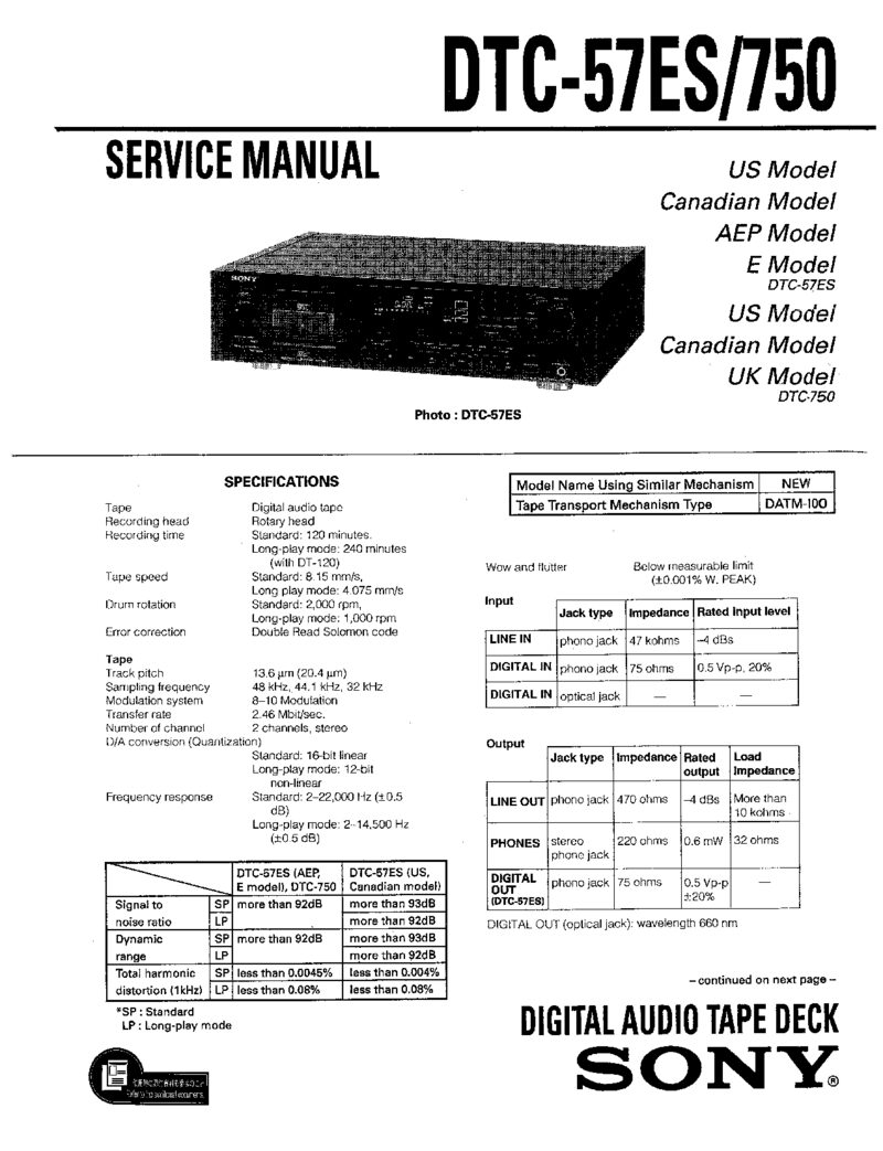 Sony DTC-57es750 — Service manual preview
