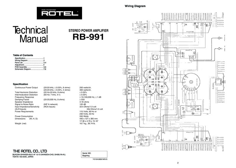 Rotel RB-991 — Service manual preview