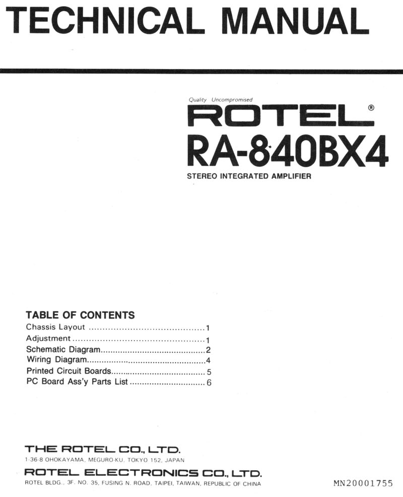 Rotel RA-840bx4 — Service manual preview