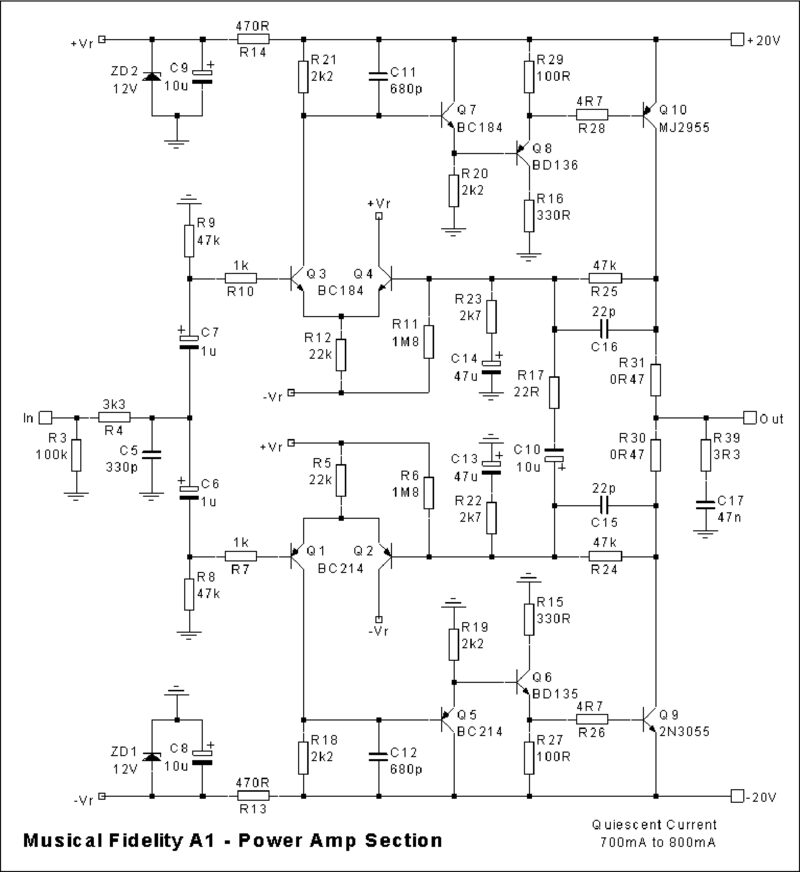 Musical Fidelity A1 — Schematic preview