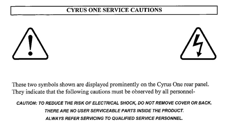 Mission Cyrus ONE — Service manual preview