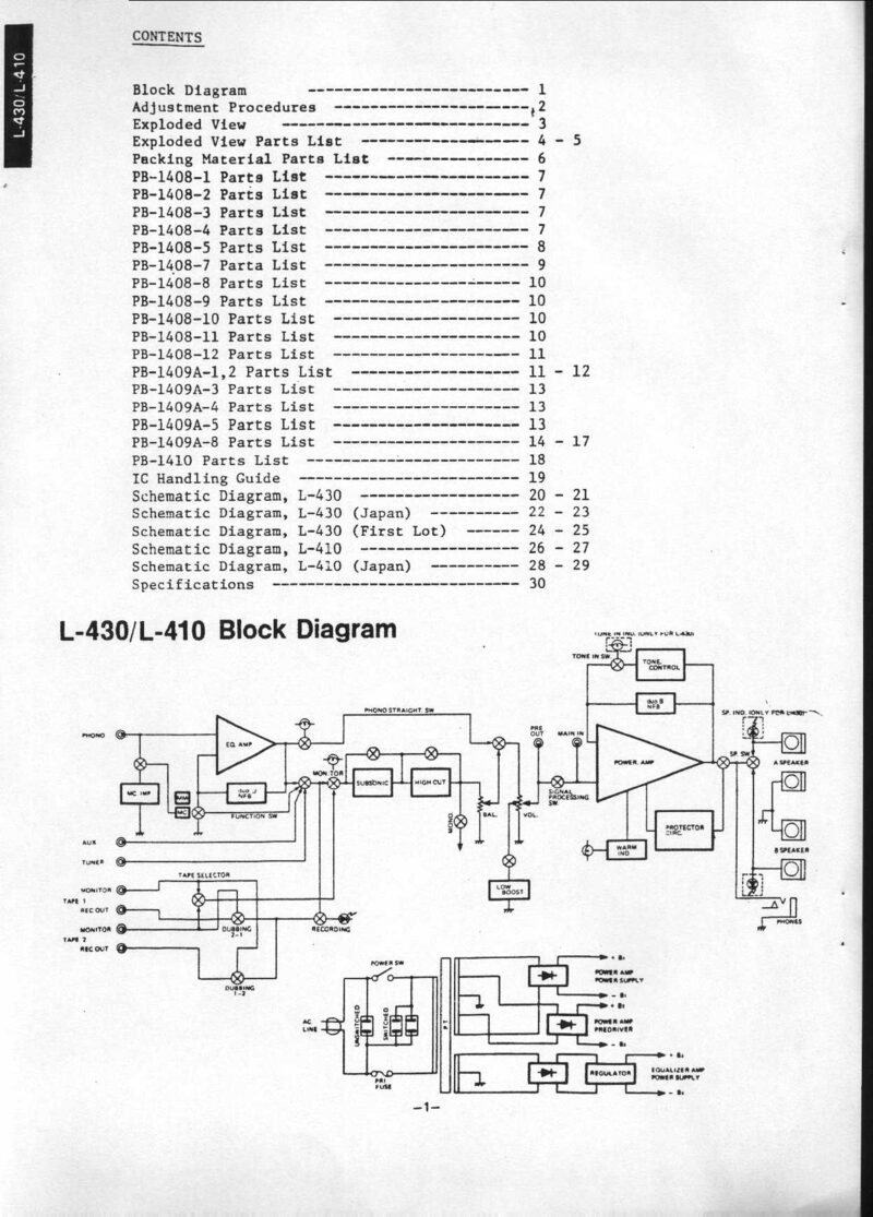 Luxman L-410 L-430 — Service manual preview