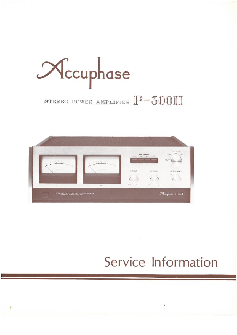 Accuphase P-300 II — Service manual preview