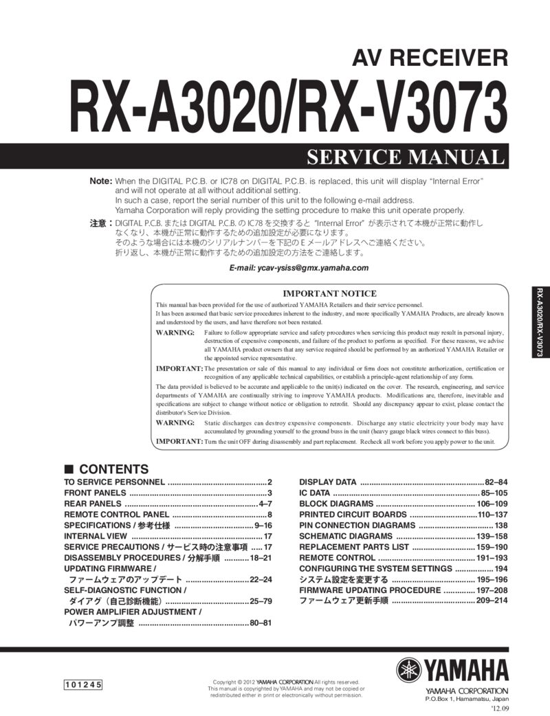 Yamaha RX A3020 RX V3073 — Service manual preview