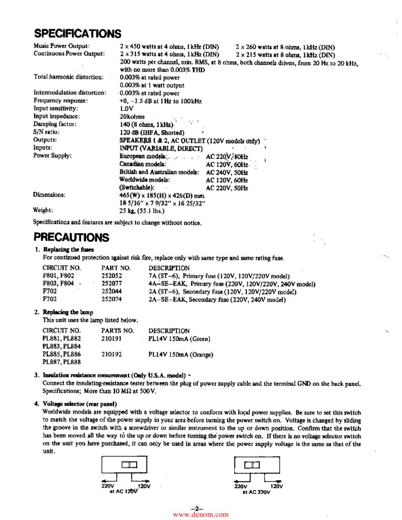 Onkyo M-508 — Service manual preview